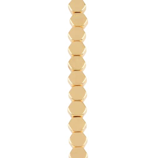 Gold Hexagon Beads, 5.5mm by Bead Landing™
